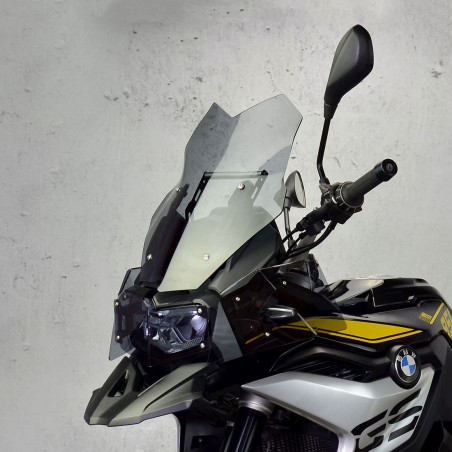   Motorcycle sport windshield / windscreen  
  BWM F 850 GS  
   2018 / 2019 / 2020 / 2021 / 2022 / 2023 / 2024 / 2025    
   The price applies to the windshield only - one element and mounting kit.   
    Lamp cover and side deflectors sold separately.    