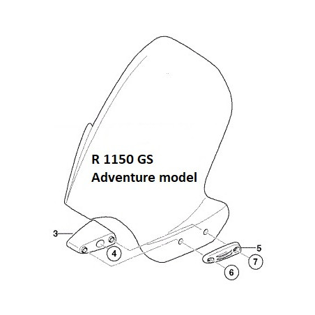   Parabrezza per motocicletta per a BWM R 1150 GS Adventure   
  2001 / 2002 / 2003 / 2004 / 2005  