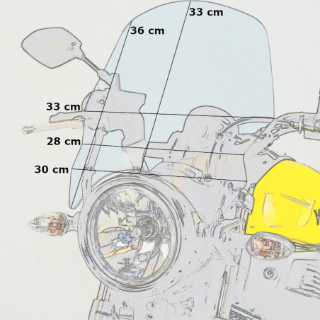   Motorcycle high touring windshield / windscreen  
   YAMAHA XSR 700   
   2016 / 2017 / 2018 / 2019 / 2020 / 2021    
      Does not fit XTribute version!       